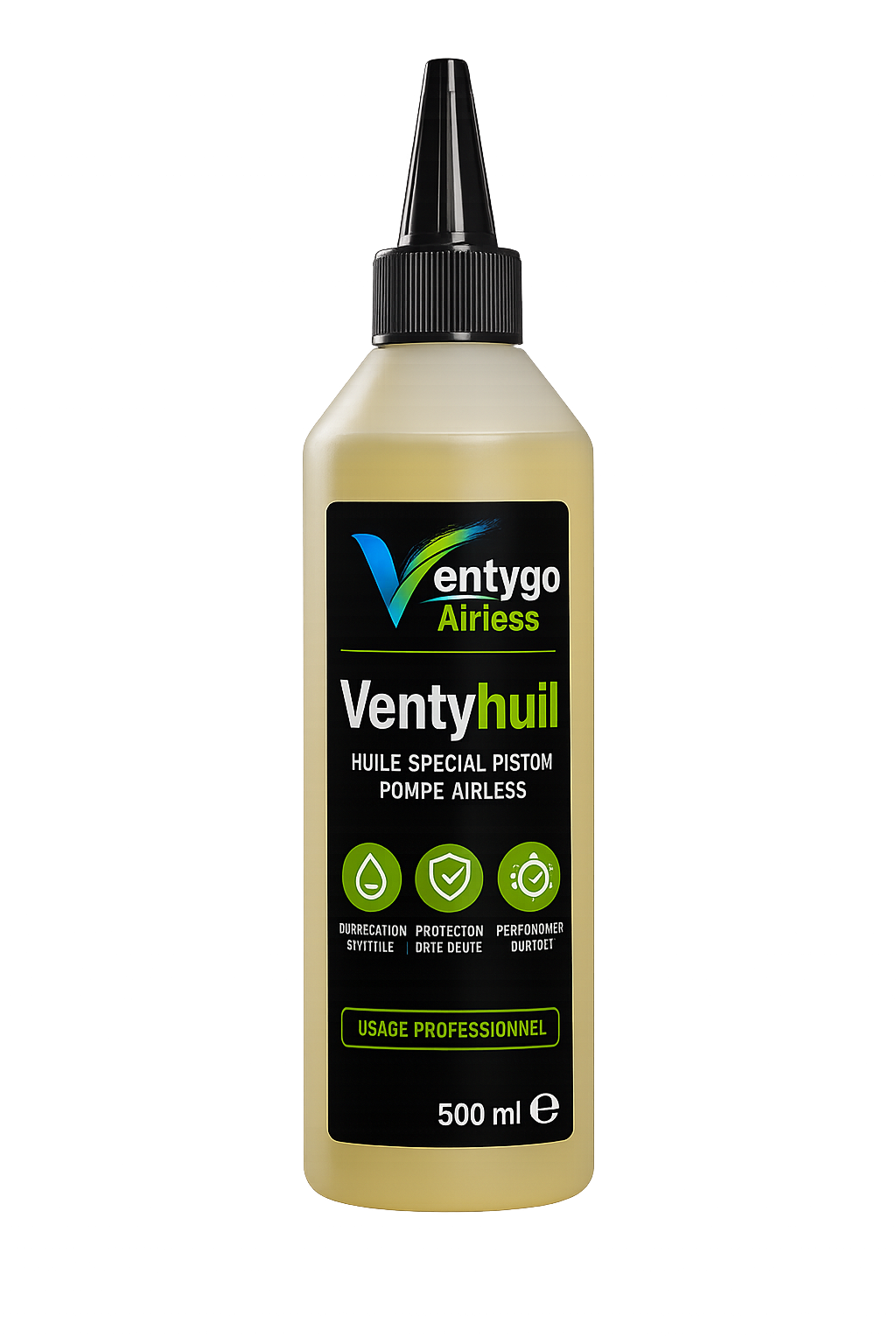 Huile pompe piston airless VentyHuil 500 ml — détail — Suisse