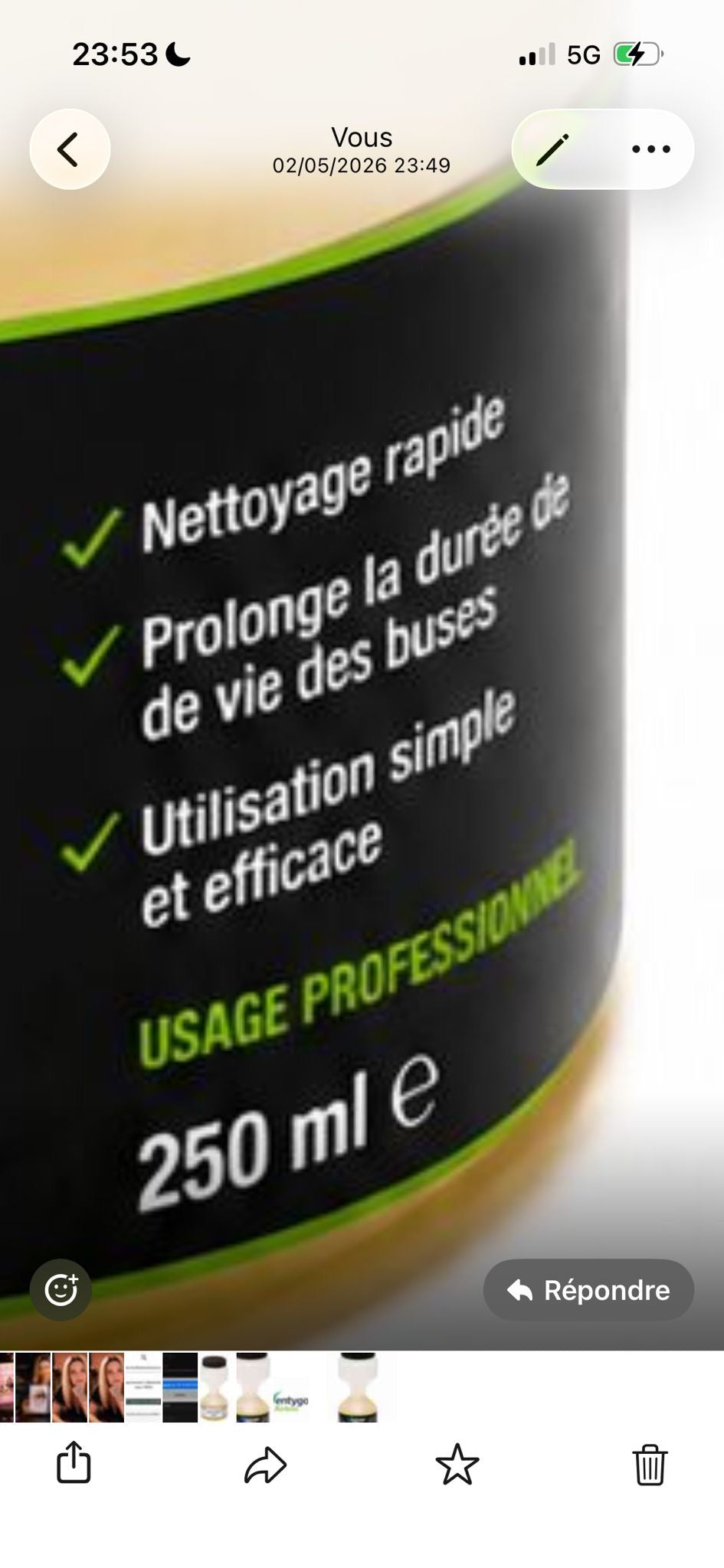 Nettoyant buses airless Ventyclean 250 ml — détail — Suisse
