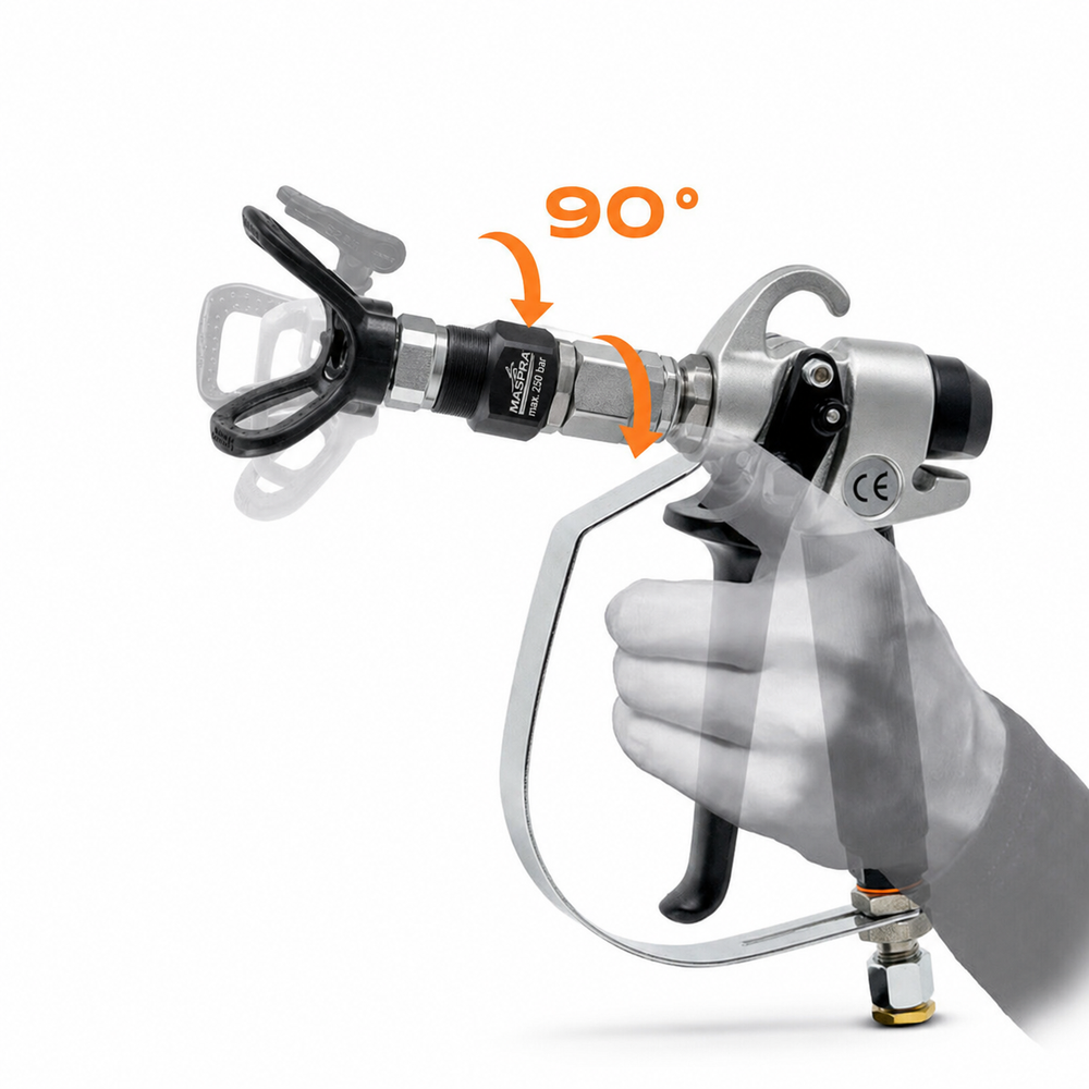 Adaptateur rotatif jet airless 90° — détail — Suisse